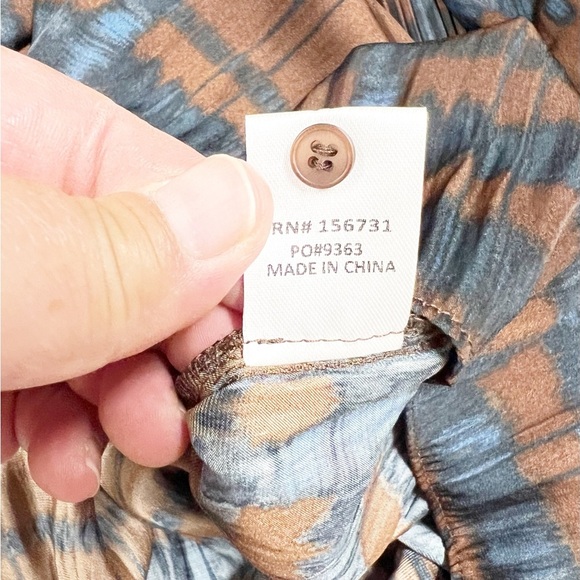 Grade & Gather Womens Cocoa Brown Navy Pleated Plaid Print Tunic Dress Size S - Picture 6 of 8